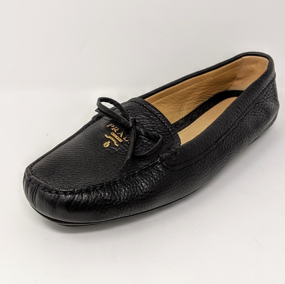 Prada Shoes - Authentic Prada Milano Black Leather Driving Flats